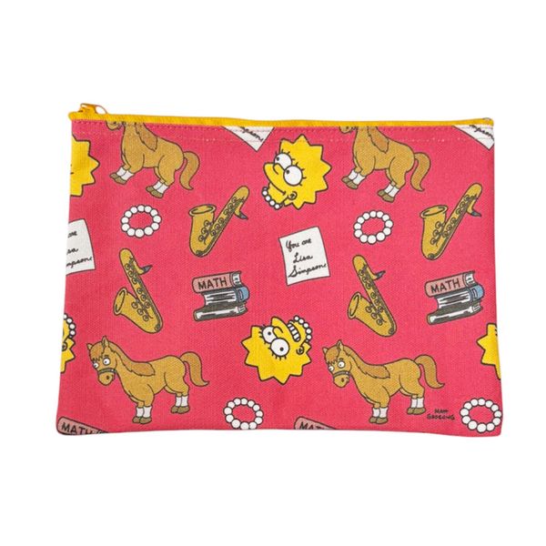 Small Planet Lisa Simpson/Pattern Flat Pouch