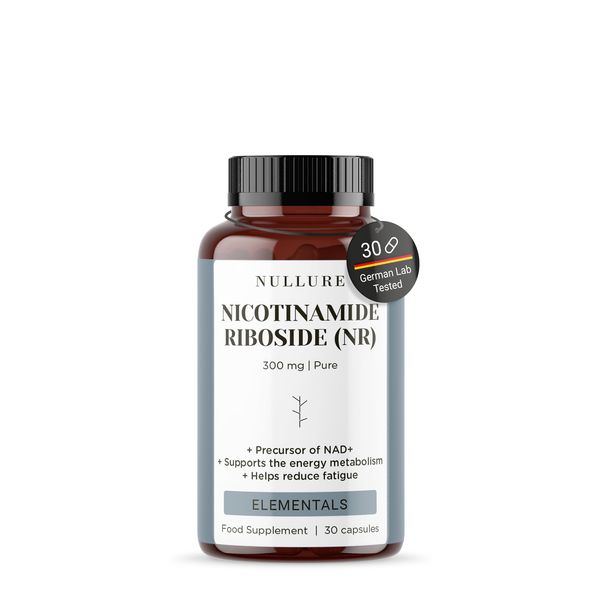 Nullure Nicotinamide Riboside (NR) | NAD+ Precursor | 300mg German Lab Tested | Vegan | Antifatigue · Anti-Age · Metabolism · Energy | NMN Alternative | 30 Capsules (1 Month)