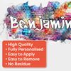 Graffiti Wall Sticker - Personalised Name Rainbow Broken Wall (90cm Width x 50cm Height)