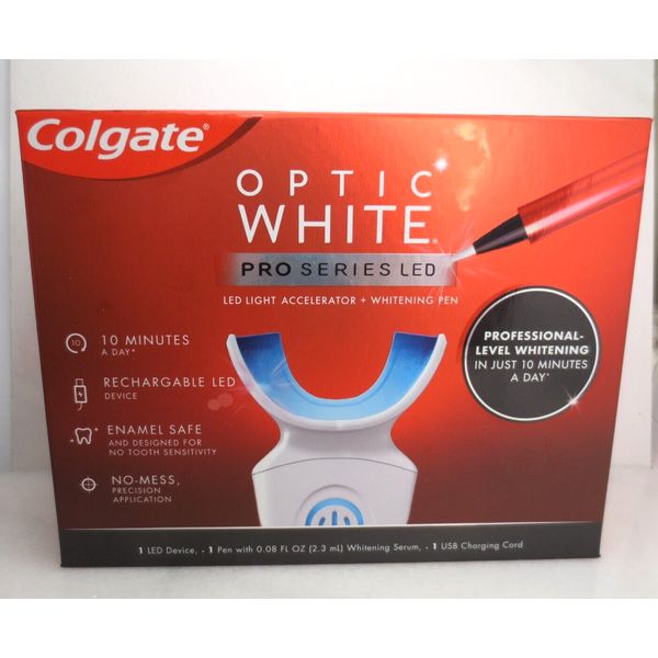 COLGATE OPTIC WHITE PRO SERIES LED DEVICE LIGHT TEETH WHITENING SET EXP:2026