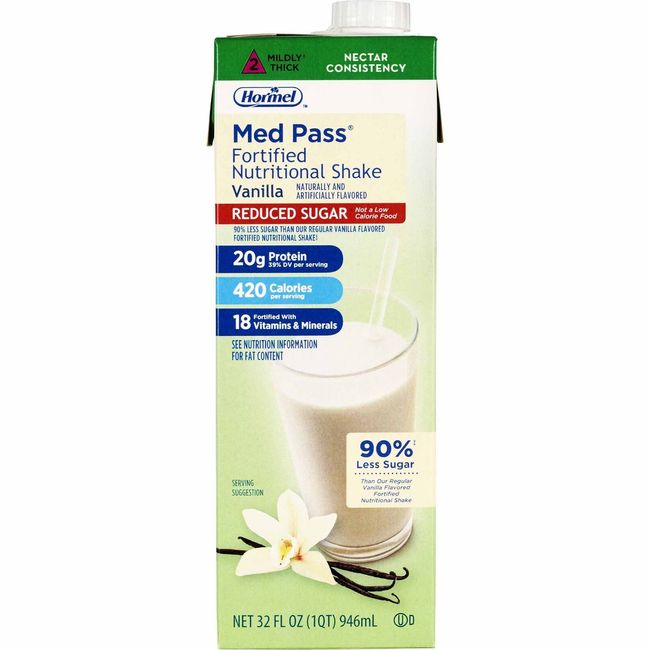 Med Pass Reduced Sugar Oral Supplement Vanilla 32 oz Carton