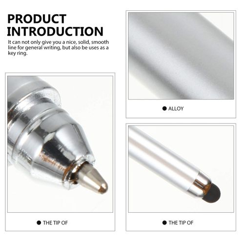 Mikikit Stylus Pen with Keyring, 12 Pcs Stylus Pens for Touch Screens Keychain Stylus Pen Plastic Touch Screen Ballpoint Pen Key Ring Touchscreen Stylus Pen