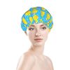 Yellow Rubber Ducks Shower Cap For Women Adjustable Double Waterproof Layers Bathing Shower Hat Hair Protection Reusable Ladies Spa Salon Shower Hat
