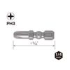 VESSEL Impact Ball Torsion Bits PH3X30 25PC (Bulk)