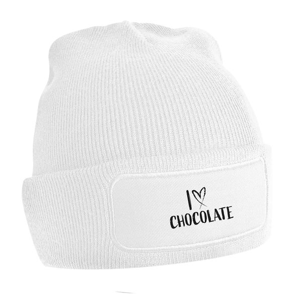 Flox Creative White Beanie I Heart Chocolate