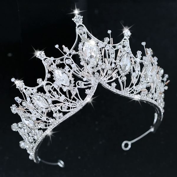 COCIDE Silver Crown for Women Baroque Queen Crown and Tiara for Women Crystal Headband Mermaid Crown Princess Tiaras Hair Accessories for Bride Party Bridesmaids Halloween Costume Cos-play Gift