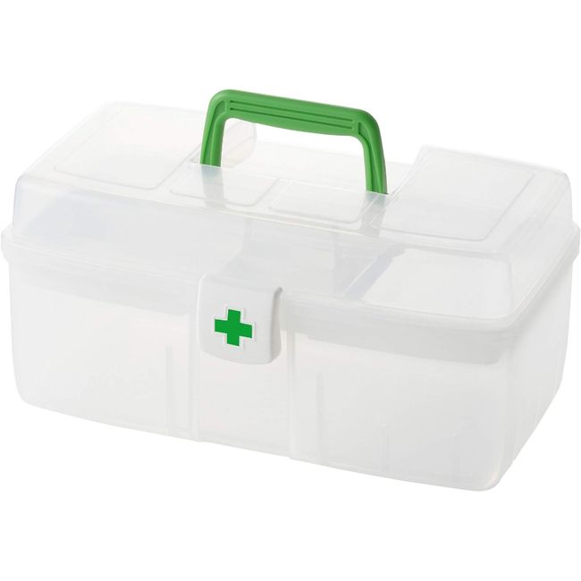 Green Pal Storage Box, Clear, 32.3 x 17.5 x 15.2, Convenient First Aid Box with Dividers