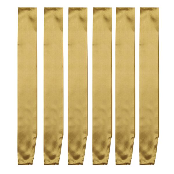 I-MART Blank Satin Sash, Princess, Beauty Queen, Homecoming, Winner, Mayor, Make Your Own Pins, Party Plain Pageant Sashes (Pack of 6 - Gold)