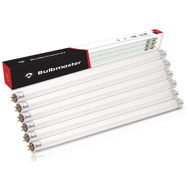 Bulbmaster F8T5/WW 8 Watts 3000K Fluorescent Tube Bi Pin Light Bulbs Warm White 12” Linear T5 380 Lumens 120 Volts -Under The Counter Professional Grade Fluorescent Lamp Pack of 6