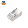 Cable Matters Pack of 100 Shielded RJ45 Passthrough Connector (Cat 6A Ends / Cat6A Connector / RJ45 Modular Plugs/Ethernet Plugs/Network Connector) for Solid or Stranded S/FTP Ethernet Cable