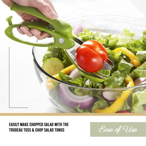Trudeau Toss and Chop Salad Tongs, Stainless Steel