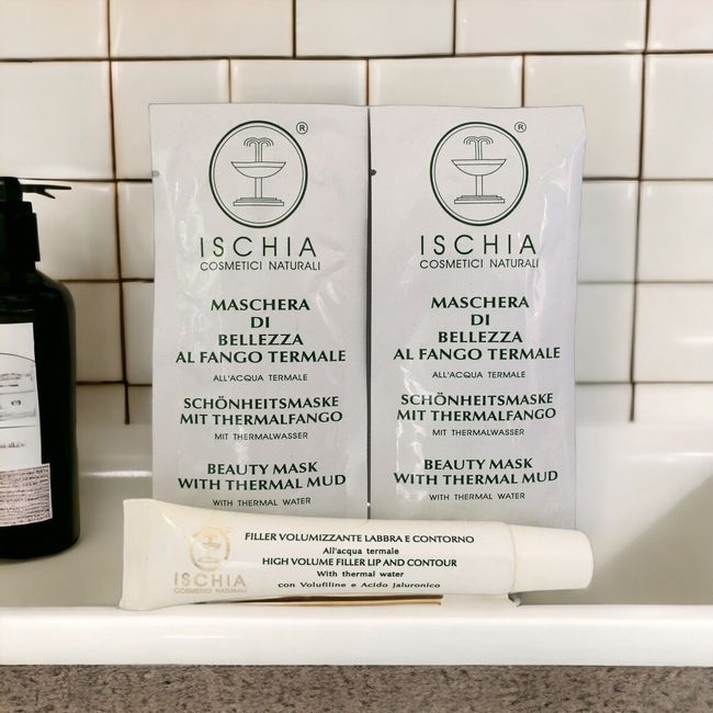 Ischia Cosmetici Naturali Thermal Mud Beauty Mask Packets + Lip Filler & Contour