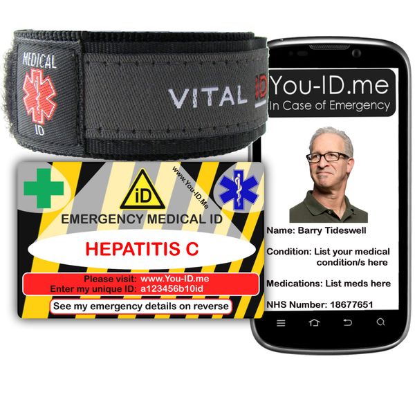 Medical Alert Bracelet ID Card Set (Hepatitis C)