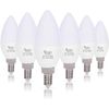 LED Candelabra Bulbs 40W Eqv E12 Base 6 Pack Non-Dimmable Warm White 2700K