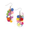 Idin Handmade Earrings - Multicoloured buttons drop earrings (Length approx. 55 mm)