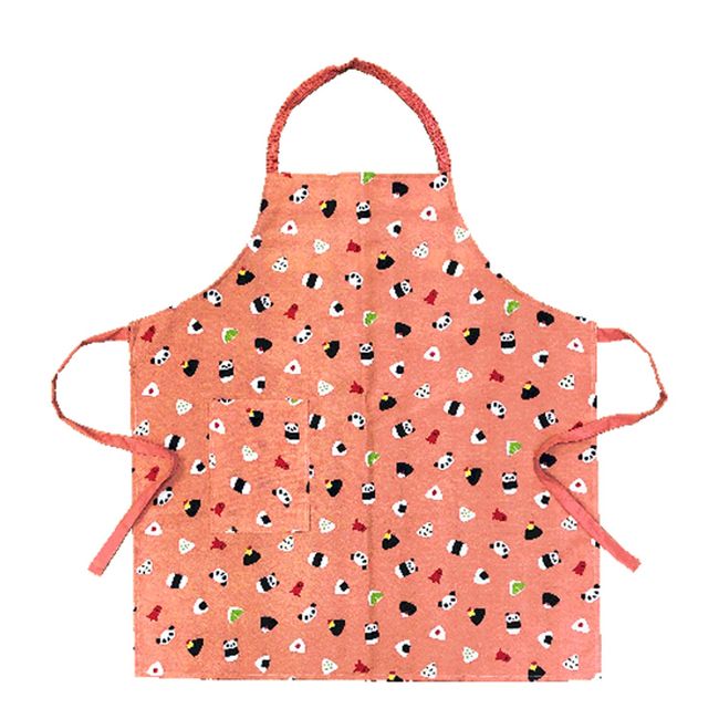 EP-063 7A Women's Adult Cute Panda Apron, Easy Chin, Just Put On Style, Pink, Panda and Rice Ball for Adults