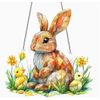SUNCATCHER- Rabbit & Chicks- 8"x8" Plastic Garden Decor, Perfect for Easter