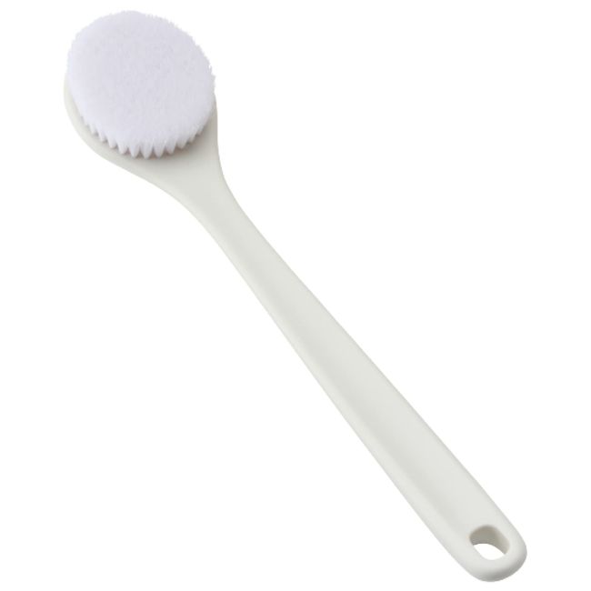 Marna B713W Body Brush, Soft (Patterned/White) Back Brush (Back Wash, Long Size) Body Brush, Long Handle