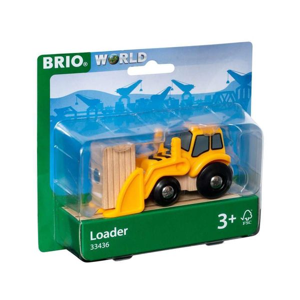 BRIO World Farm Tractor Loader Toy for Kids Age 3 Years Up - Wooden Railway Train Set Add On Accessories