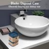 4 Pack Razor Blade Disposal Container for Safety Razor Blade, Detachable Safe Blade Bank for Used Leaf Razor, Large Capacity Razor Iron Disposal Case (Blue Hat)