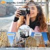 4K Digital Camera with Viewfinder Flash & Dial 48MP Vlogging Camera Autofocus
