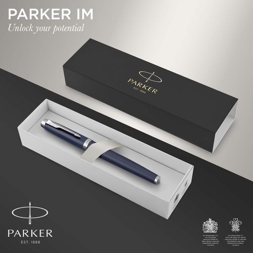 Parker IM Fountain Pen | Matte Blue | Medium Nib with Blue Ink Refill | Gift Box