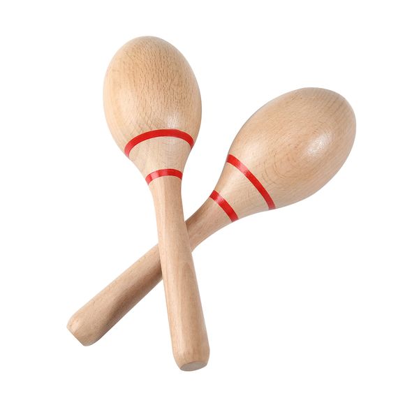 Maracas, Professional Wooden Rumba Shakers Hand Percussion Rattles Latin Musical Instrument with Clear Salsa Rhythm for Adults Kids Party Game Playing, Set of 2