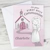 Custom Personalised First Holy Communion Pink Greeting Card - Communions