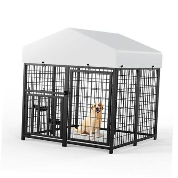 Large Dog Kennel Outdoor Pet Pens Dogs Run Enclosure Animal 4'L x 4'W x 4.25'H