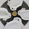 YBK Tech Cute Ceramic Rabbit Plate for Easter or Daily Use (10.5 Inches)