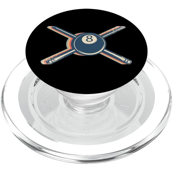 Billiard Pool Cue Player Team Retro Line Art PopSockets PopGrip for MagSafe