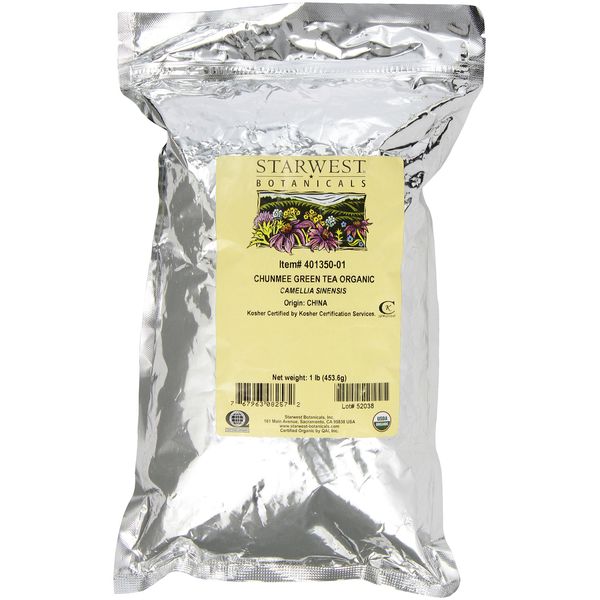 Starwest Botanicals Organic Chunmee Greentea, 1-pound Bag