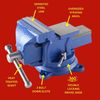 5" Bench Vise | 12.6" Height, 6.69" Width, 6.3" Length
