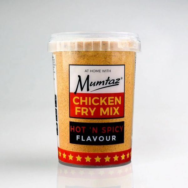 Mumtaz HOT 'N SPICY Chicken Fry Coating Mix 375g - Reusable, Resealable & Stacking Friendly Container