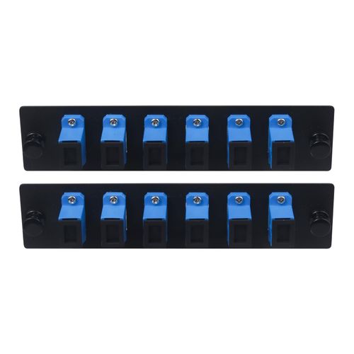Xunsomten-2pcs 6 Fiber SC to SC UPC Singlemode Fiber Patch Panel with 6 SC/SC UPC Single Mode Fiber Coupler Adapter Connectors