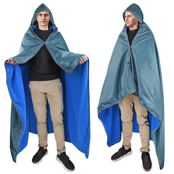 Catalonia Waterproof Blanket for Outdoor, Hooded Blanket Poncho, Windproof, Warm for Stadium,Sporting Events, Camping