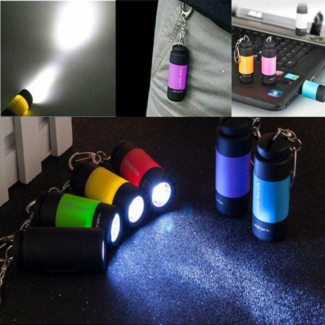 Rechargeable USB LED Light Flashlight Lamp Mini Torch Pocket Keychain  Waterproof