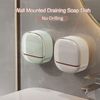 Waterproof Draining Soap Dish Box, Wall Mounted, Self-adhesive No-Drill Holder for Bathroom