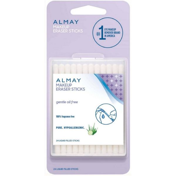 Almay Eye Makeup Remover Sticks with Aloe, Oil Free, Hypoallergenic-Fragrance Free, Dermatologist & Ophthalmologist Tested, 24 Count (Pack of 1)