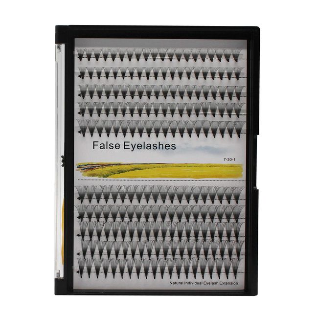 Large Tray 10 Rows 200Pcs Grafting Mixed 8-10-12-14mm/10-12-14-16mm Mixed 20Roots Individual False Eyelashes Cluster D Curl Thickness 0.07mm Dramatic Volume Eyelashes Extensions (9-11-13-15mm Mixed)