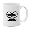 MUGBREW Funny Cartoon Moustache Faces Ceramic Coffee Mug Tea Cup, 11 OZ