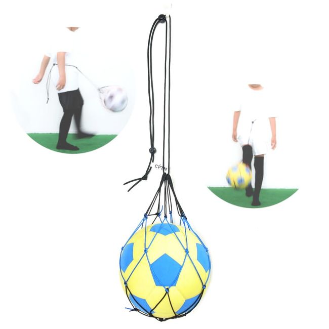 Ball Net for Lifting Skills: Ball Bag for Lifting Practice Soccer Training (Black x Blue) (Kids (Handle 31.5 inches (80 cm))