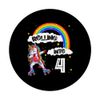 Dabbing Unicorn Rolling Into 4 Rainbow Roller Skate Birthday PopSockets Swappable PopGrip
