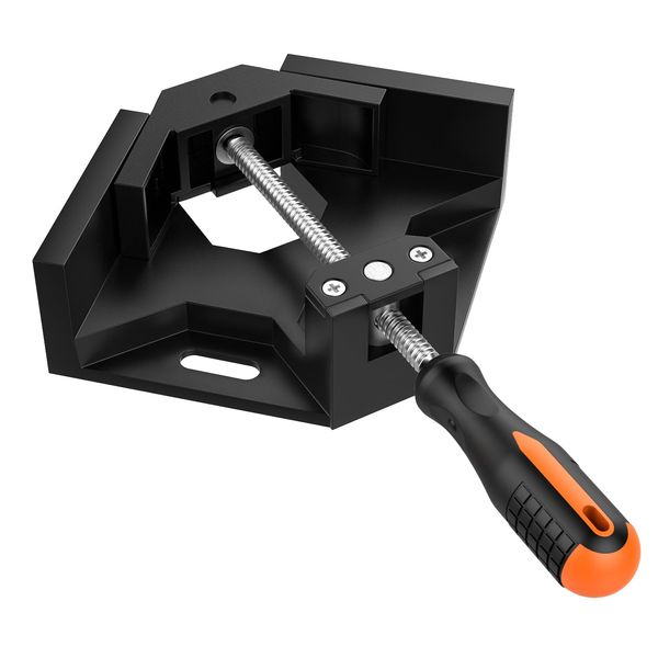 Housolution 90 Degree Corner Clamp for Carpentry Welding Right Angle Fixing Picture Frame Fixing Plate Width Less Than 70mm - Black