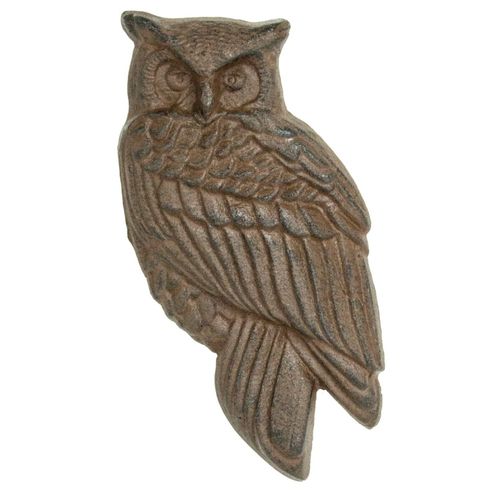 Entry Door Knocker Rustic Cast Iron Owl 8-3/4" H x 4-1/2" W