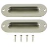 UOOOM 2 pcs Oval Recessed Flush Door Pull Handle Sliding Door Hidden Concealed Screw