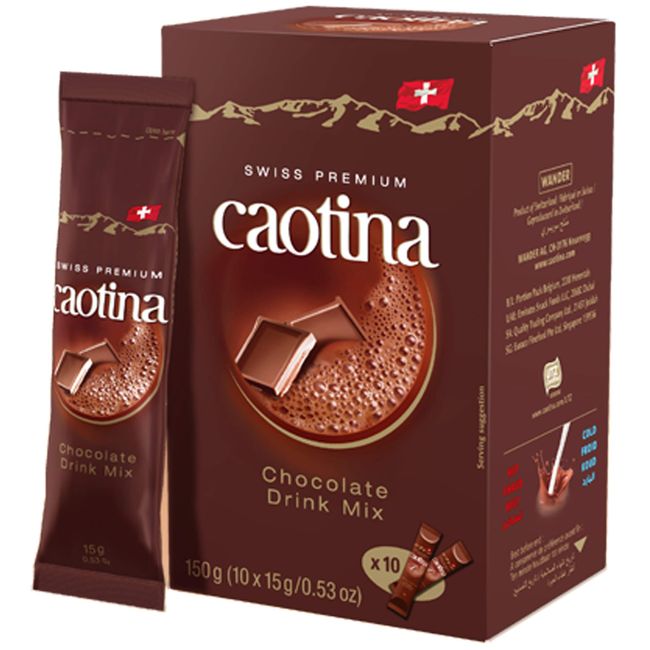 Caotina original 10x15g - Cocoa Drink mix with genuine Swiss Chocolate, Caotina / Switzerland