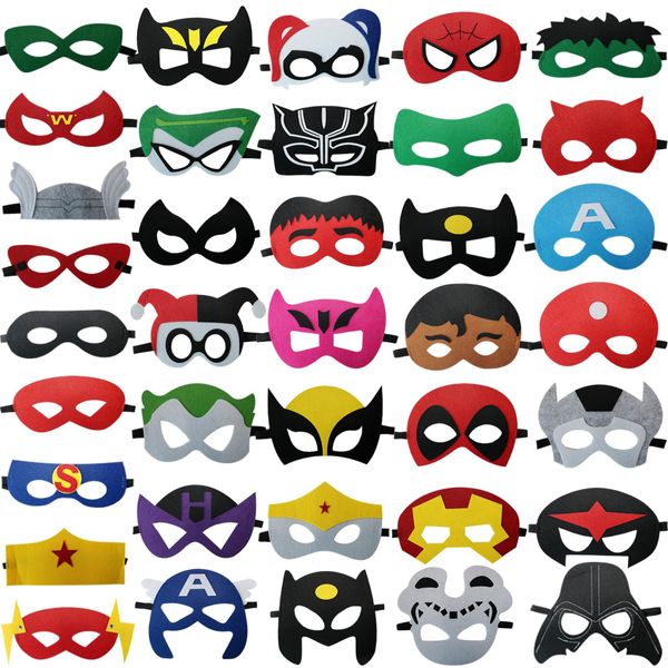 Zenfro Superhero Masks Party Favors, 37 Packs Superhero Party Supplies for Kids Dress Up Birthday Gift Halloween Cosplay Party Masks Party Supplies