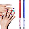 Oval & Flat UV Gel Nail Brush Set Rhinestone Handle Professional Nail Art Tools (Multi-colored)