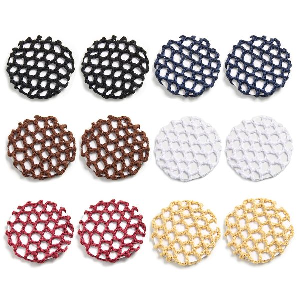 12pcs Women Hair Nets for Bun Ballet Hair Bun Cover for Girls, Dance Hair Bun Net Stretchy Elastic Bun Hair Net, Scrunchies Maker Cover Bun Holder Styling Hair Accessories (MX3)